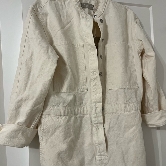 Everlane Canvas Organic Cotton Coverall - Jumpsuit Sz Small - Bone - Picture 7 of 9